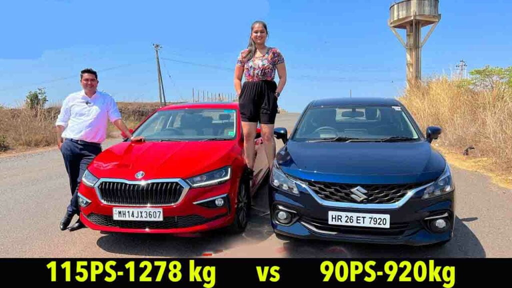 skoda slavia vs maruti baleno drag race