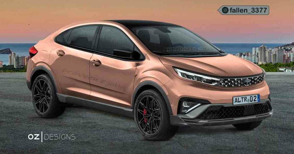 tata altroz coupe suv rendering front three quarters