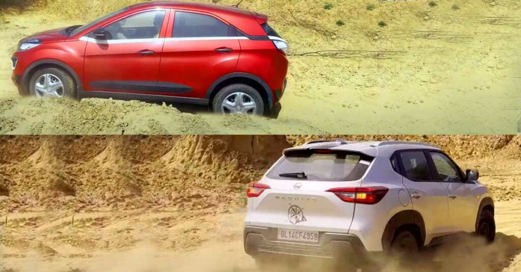 Tata Nexon Vs Nissan Magnite Dune Bashing Comparison