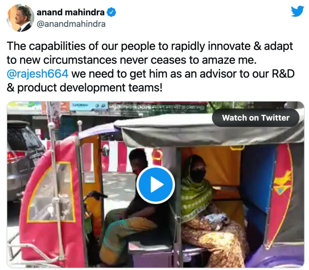 Anand Mahindra Rickshaw Driver