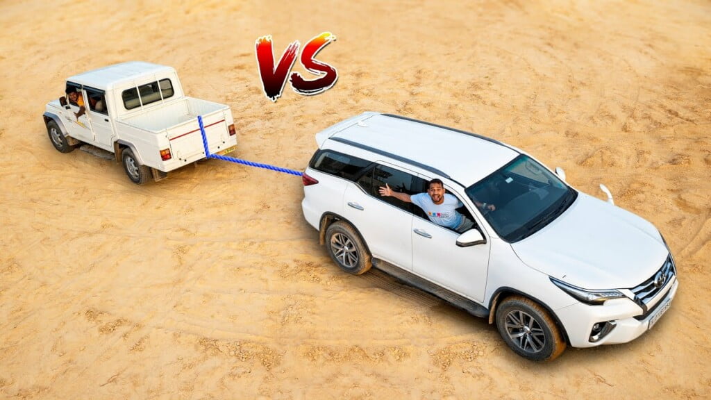 Fortuner bolero tug war Car Blog India Fortuner Bolero Tug War