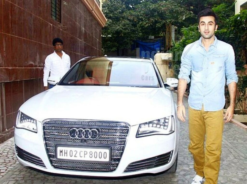 Ranbir Kapoor in his Audi A8L
