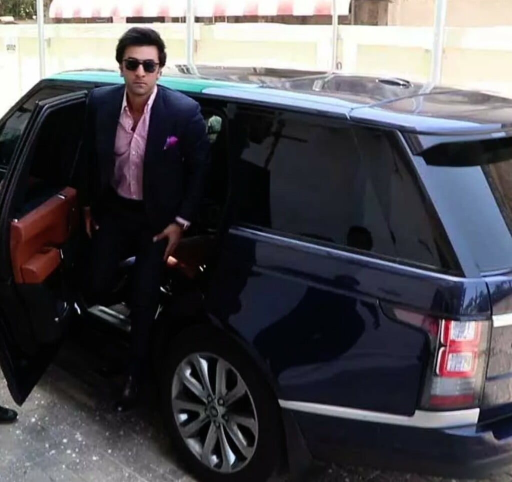 Ranbir Kapoor in his Range Rover Sport