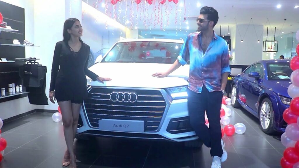 Tejasswi Prakash with Her Audi Q7