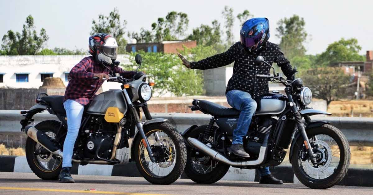 Yezdi Scrambler vs Royal Enfield Scram 411 Drag Race