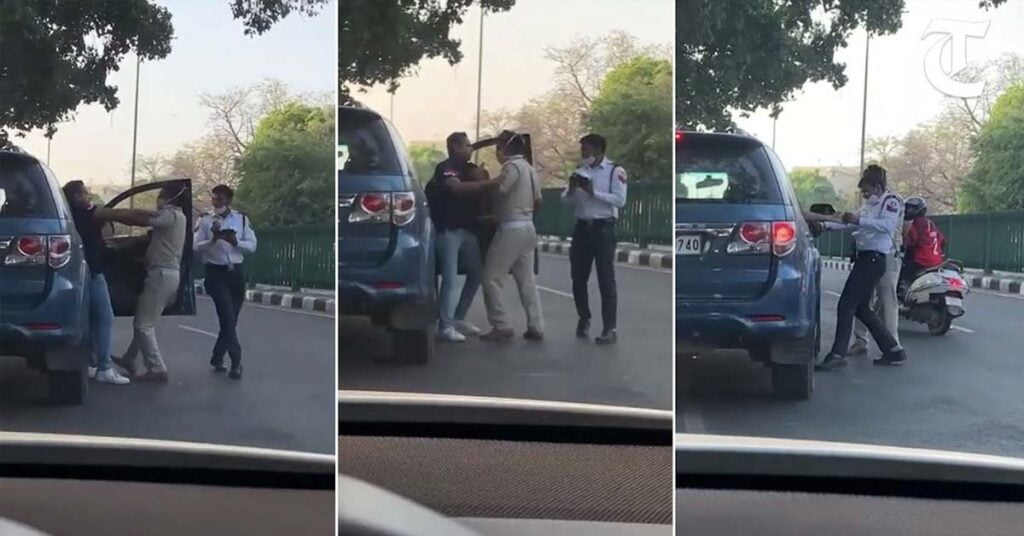 Chandigarh Cop Manhandles Toyota Fortuner Driver