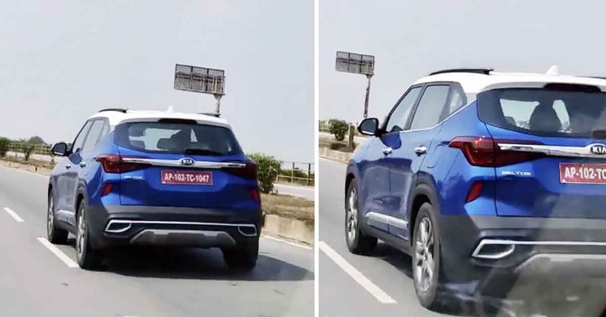 kia seltos blue white dual tone new colour spied