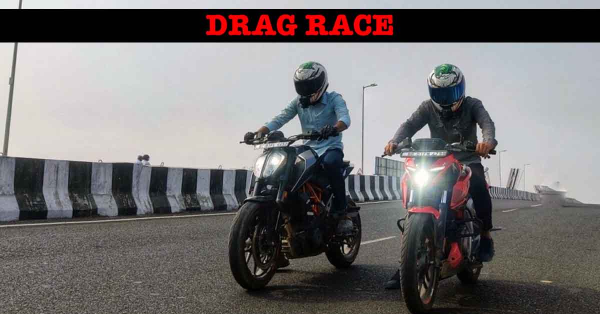 ktm duke 250 vs bajaj pulsar n250 drag race