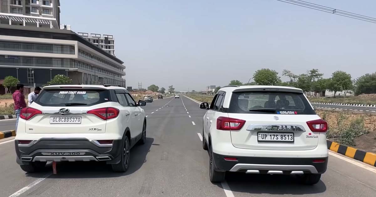 mahindra xuv300 vs maruti brezza drag race