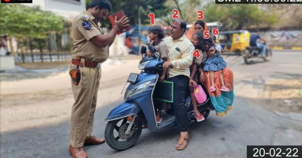 police man challan overloaded hero maestro