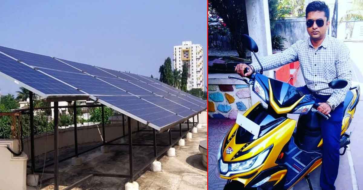 pune man solar energy charge ev