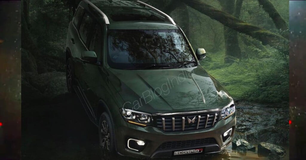 2022 mahindra scorpio front three quarters