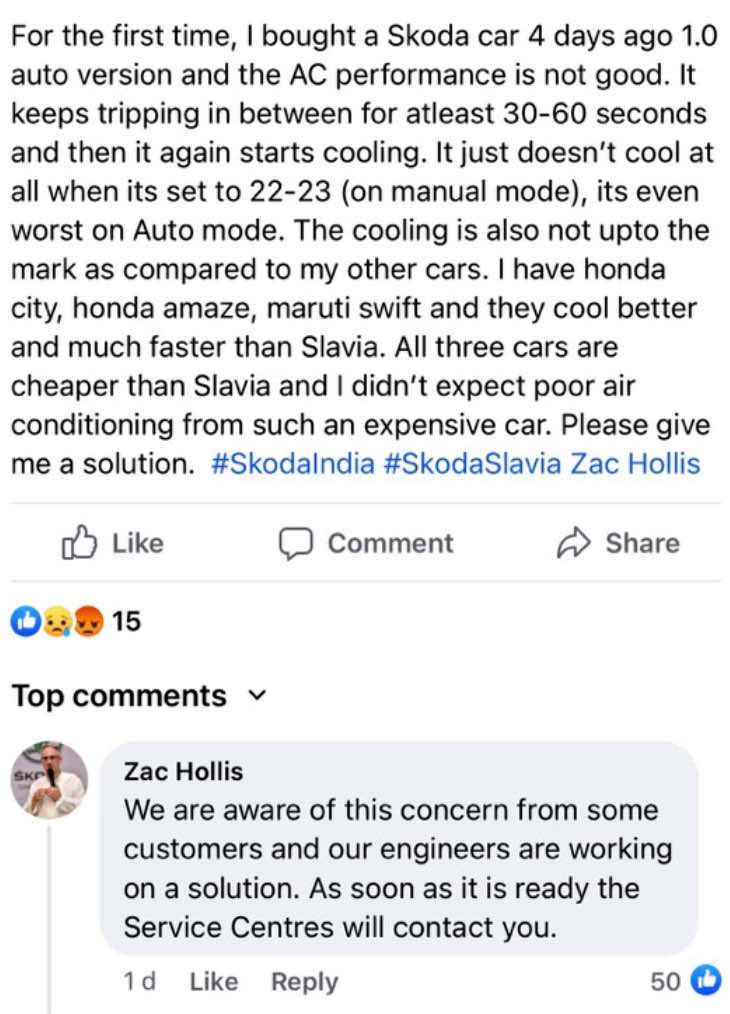 Zac Skoda Slavia Issue