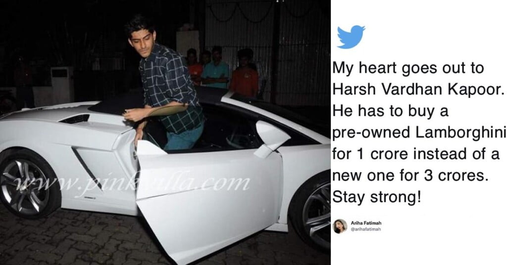 harshvardhan kapoor lamborghini troll