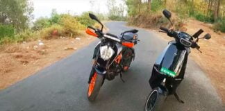 ktm 390 duke vs ola s1 pro drag race