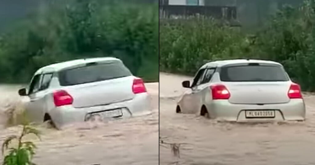 maruti swift knee-deep water