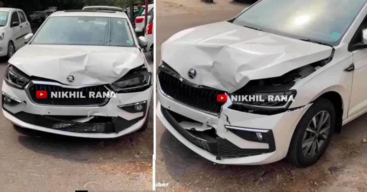 skoda slavia first accident india