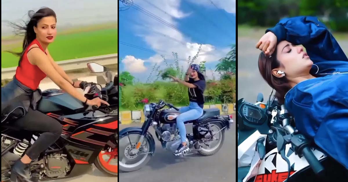 young girls on ktm royal enfield cringe