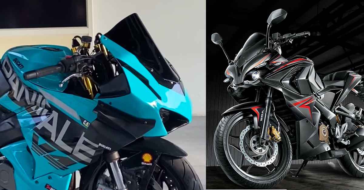 Bajaj Pulsar RS200 modified to Ducati Panigale