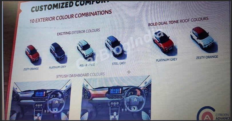 citroen c3 colour options