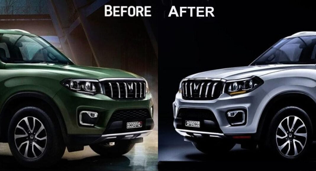 mahindra scorpio n facelift before after