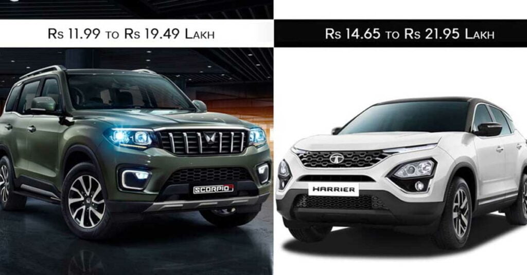 Mahindra Scorpio N vs Tata Harrier Price Comparison