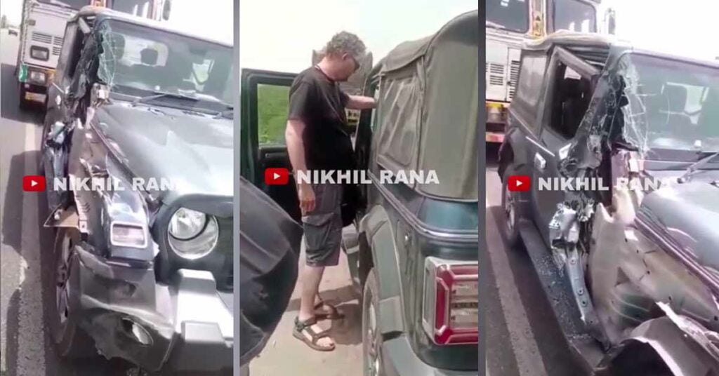 mahindra thar high speed accident foreigner