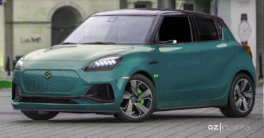 maruti swift ev digital rendering