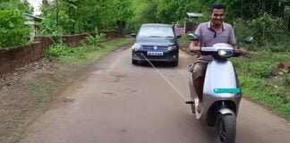 Ola S1 Pro towing VW Vento