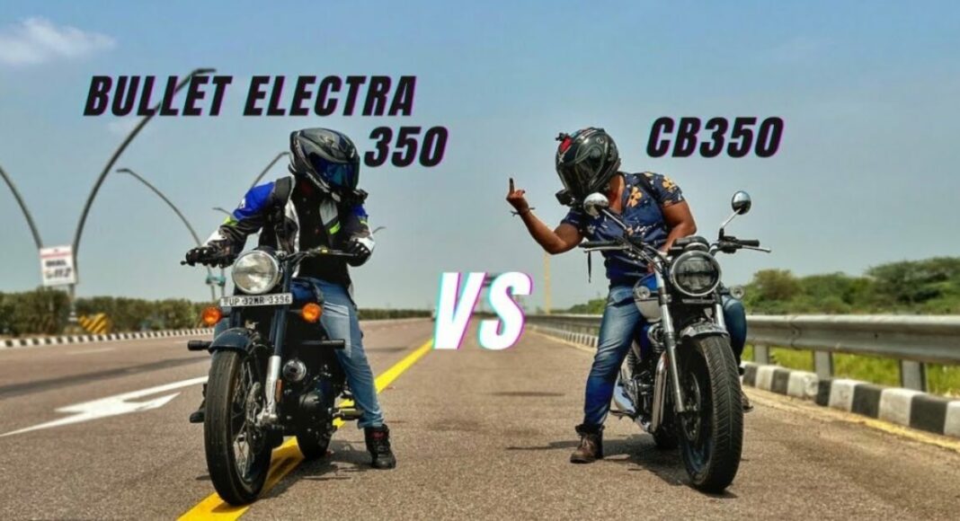 Honda H'ness vs RE Bullet Drag Race