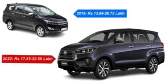 toyota innova crysta price comparison