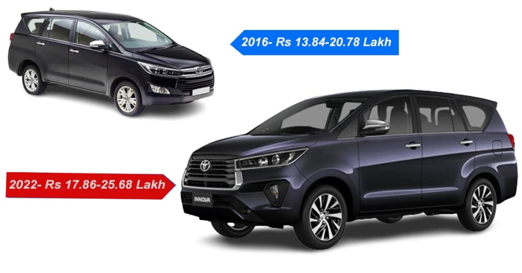 toyota innova crysta price comparison