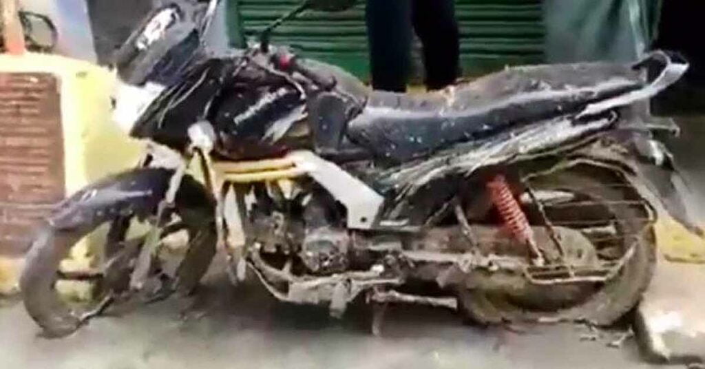 Road Built Around Motorcycle In Vellore