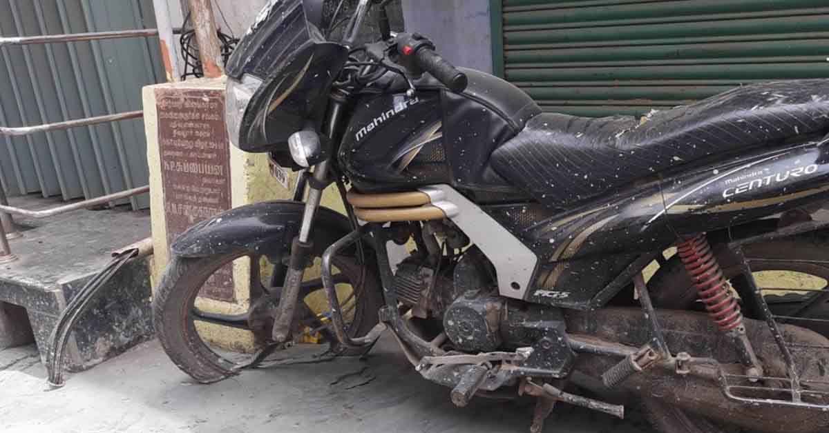 Road Built Around Motorcycle In Vellore