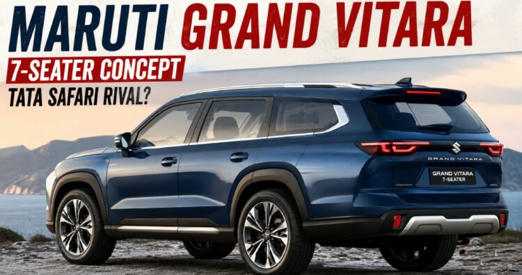 Maruti Grand Vitara 7 Seater Rear Three Quarters Rendering