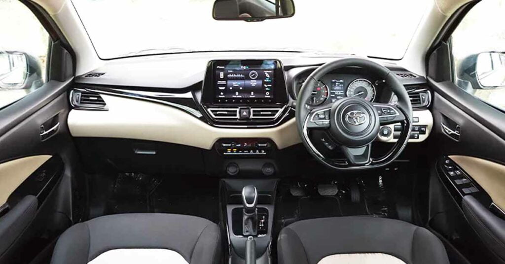 New Toyota Glanza Interior Dashboard, Touchscreen, Steering Wheel