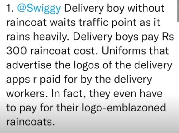 Swiggy Delivery Boy Without Raincoat