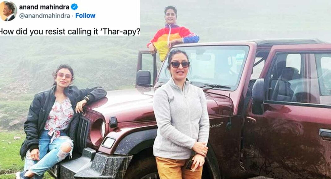 anand mahindra thar-apy tweet