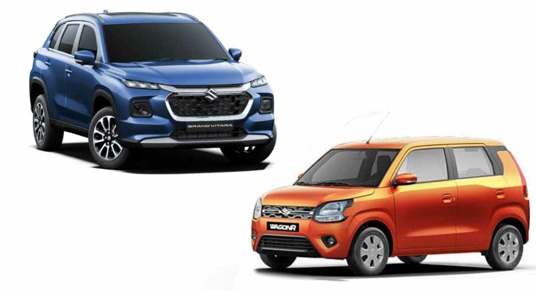 best mileage cars india 2022-maruti-grand vitara hybrid wagon r