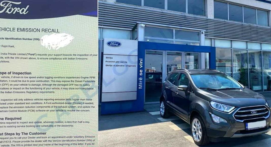 BS6 Ford EcoSport, Figo, etc Recalled