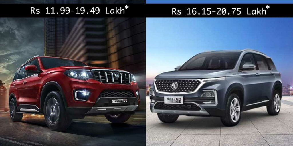 mahindra scorpio vs mg hector features comparison