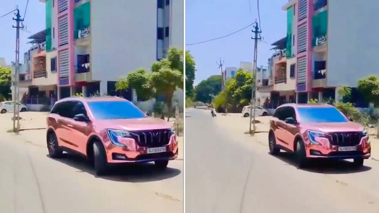 mahindra xuv700 rose chrome wrap