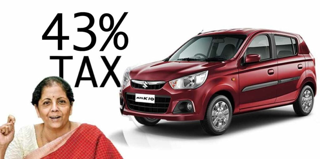 maruti alto 43 percent tax