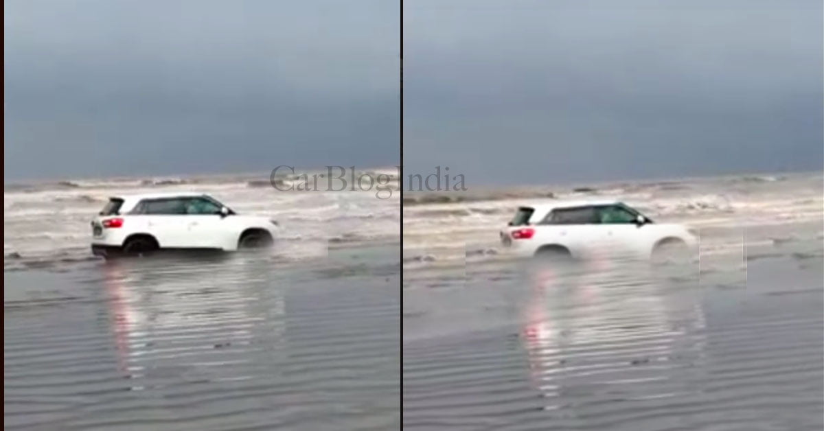 maruti brezza stuck on beach