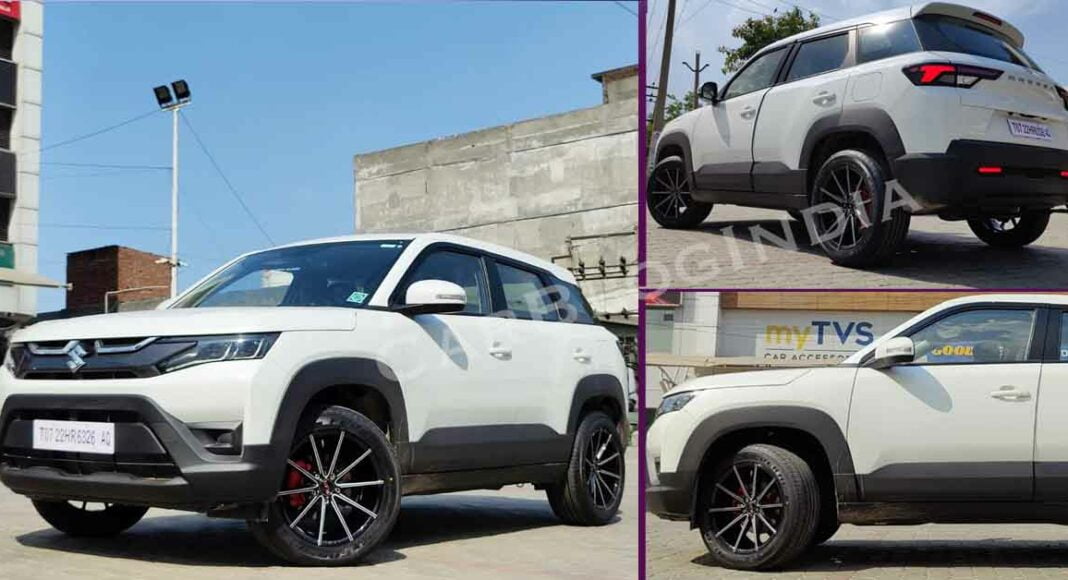new maruti brezza aftermarket 17-inch alloys