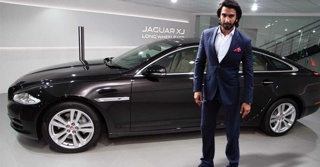 ranveer singh with jaguar xj-l