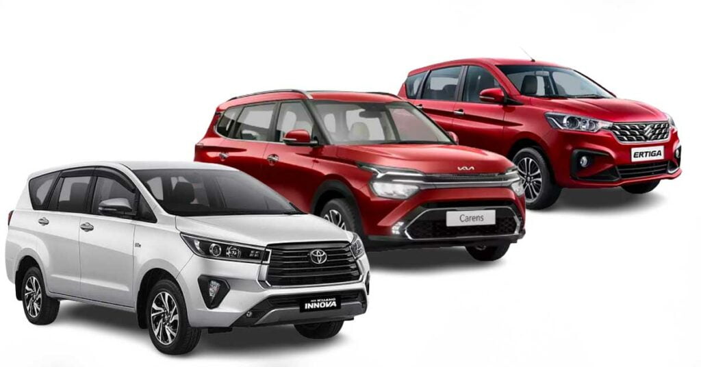 toyota innova crysta kia carens maruti ertiga sales june 2022