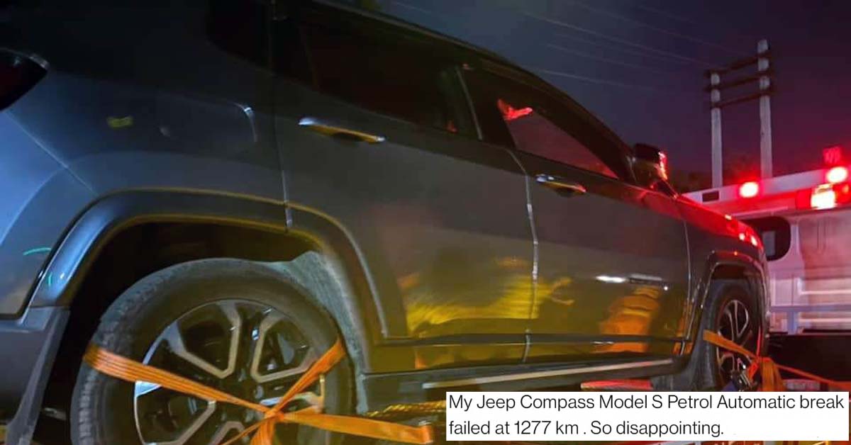 1200 km old jeep compass brake fail