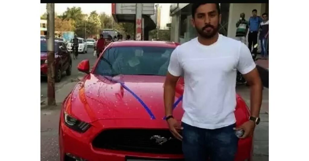 Ambati Rayudu with his Ford Mustang