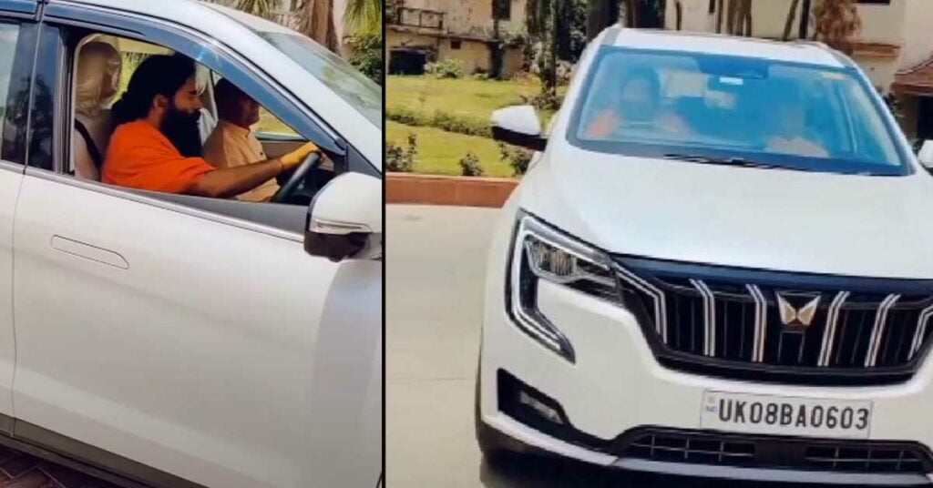 Baba Ramdev Behind the Wheel of His Mahindra XUV700